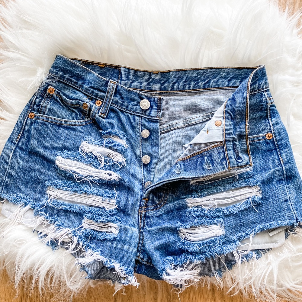 Levi’s Custom Distressed Shorts - image 1